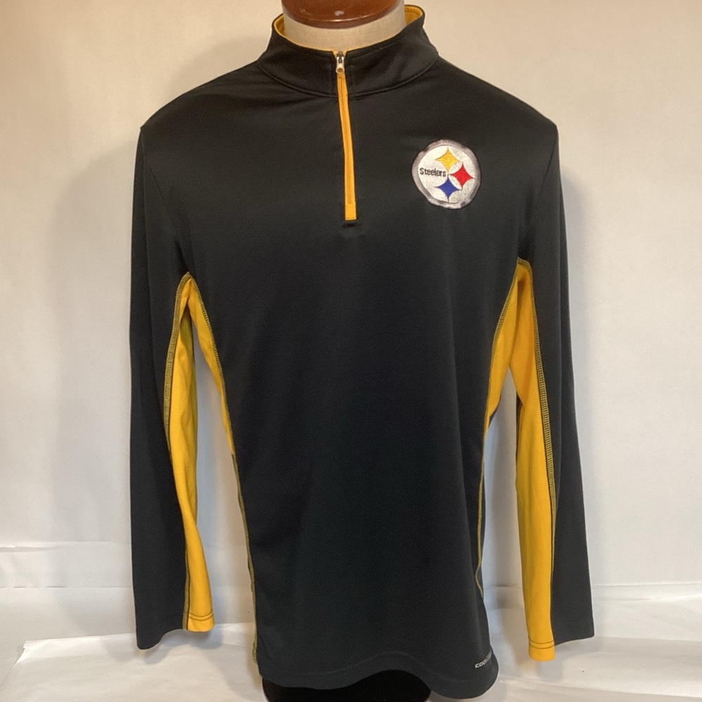 Pittsburgh Steelers 1/4 zip pullover mens size large made by Majestic